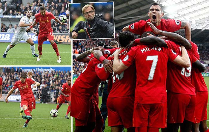 Liverpool Naik Peringkat Dua Klasemen EPL setelah Tekuk Swansea 2-1